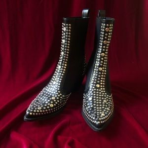 Nasty Gal Chelsea Studded Boots- Size 9